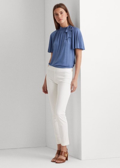 Women's Ralph Lauren Jersey Tie-Neck Tops | 038256IMF